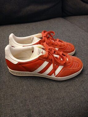 Adidas Gazelle Women's 8/Men's 6 - Red w/ White Stitching